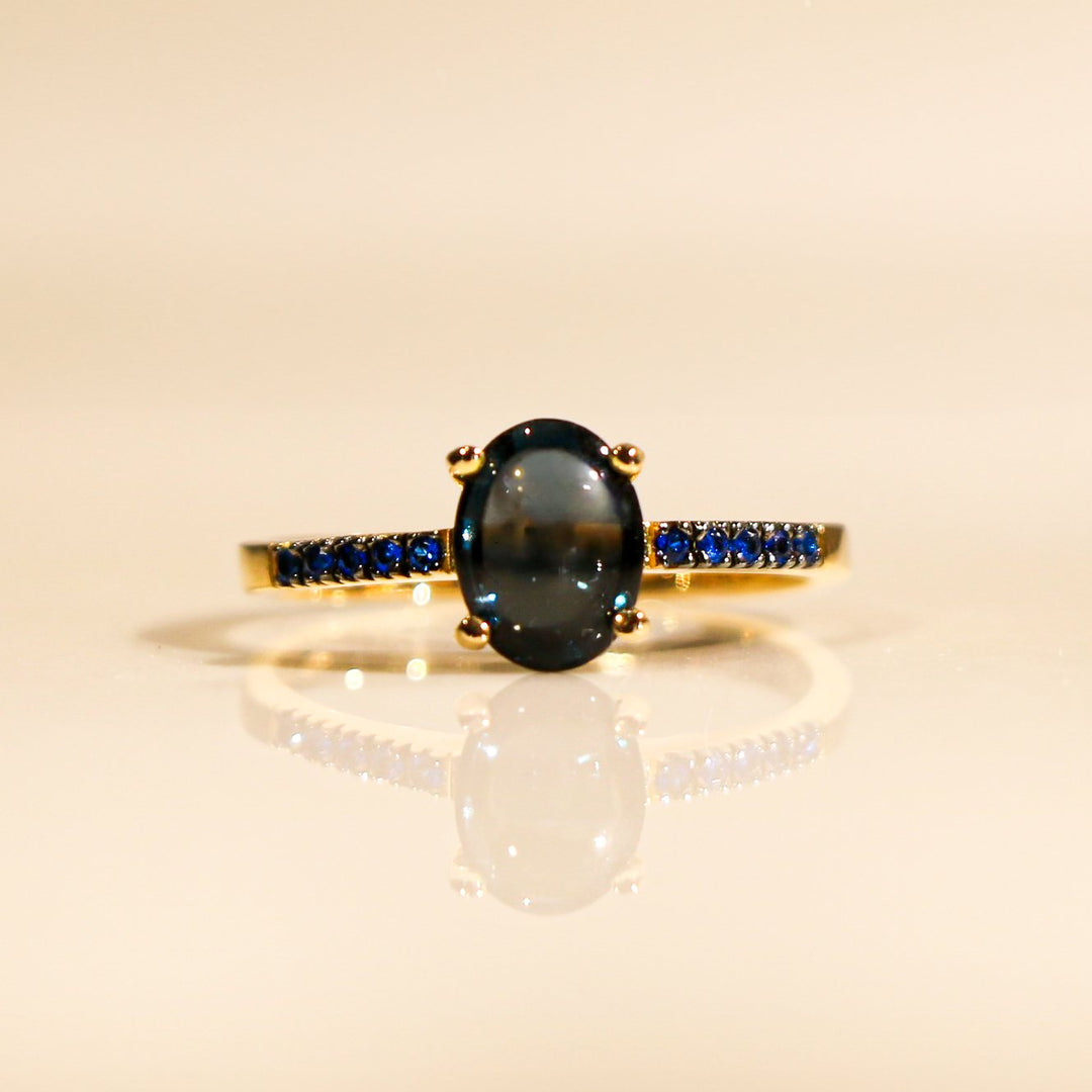 BAGUE ARTÉMIS BLEU DE MINUIT OR JAUNE