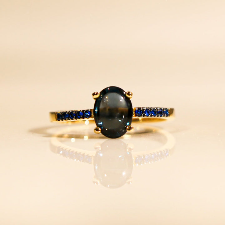 BAGUE ARTÉMIS BLEU DE MINUIT OR JAUNE