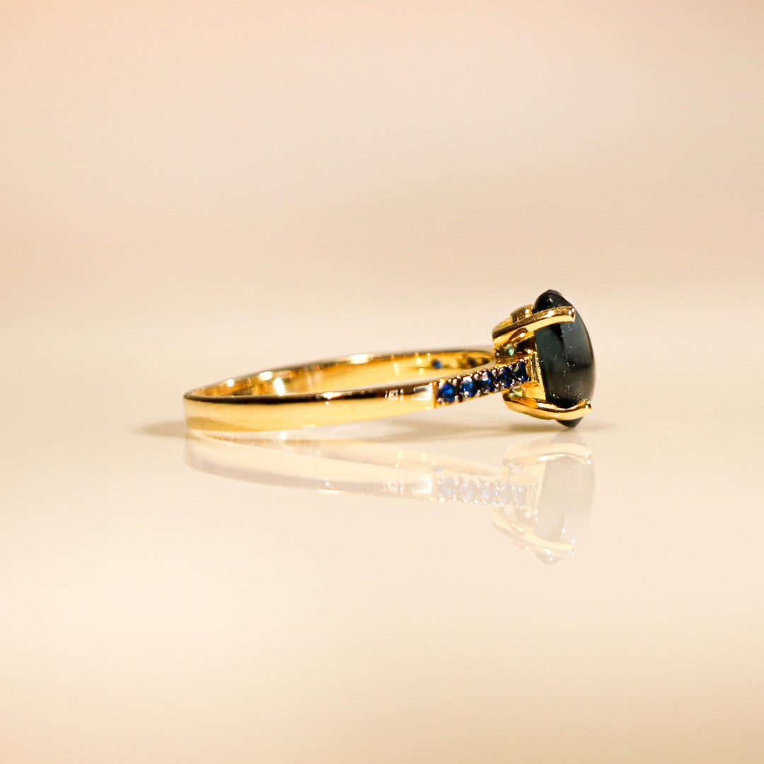 BAGUE ARTÉMIS BLEU DE MINUIT OR JAUNE