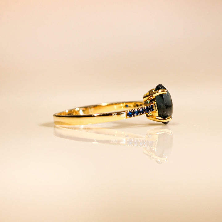BAGUE ARTÉMIS BLEU DE MINUIT OR JAUNE