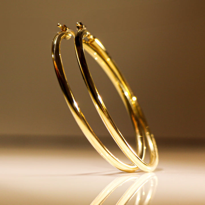 CRÉOLES ORNELLA OR JAUNE GRAND MODÈLE