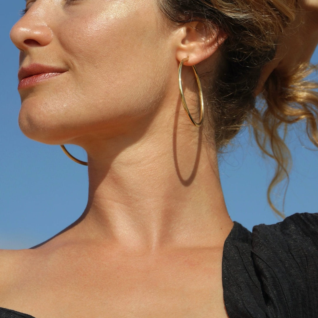 CRÉOLES ORNELLA OR JAUNE GRAND MODÈLE