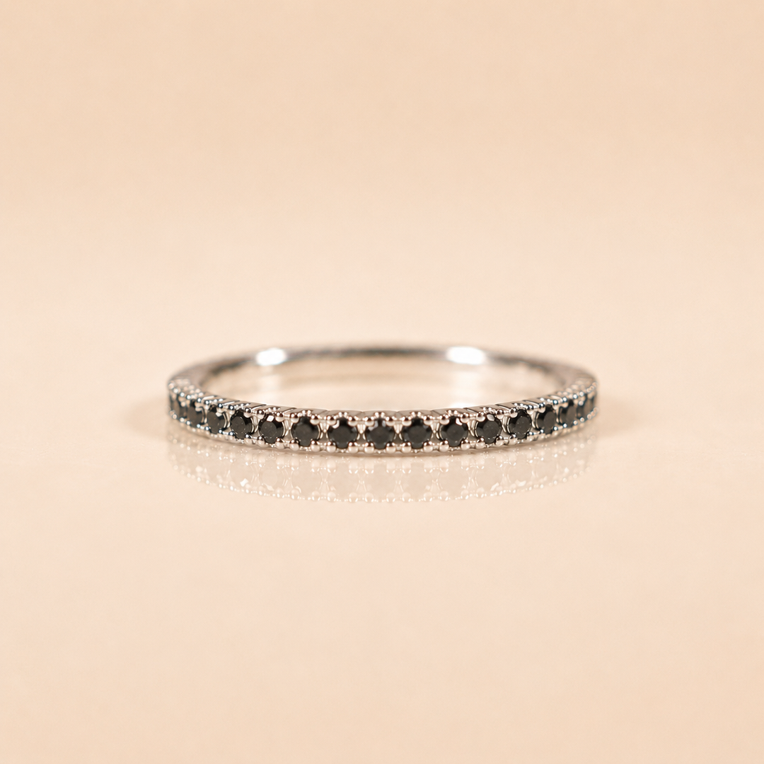 BAGUE NERA DIAMANTS NOIRS OR BLANC