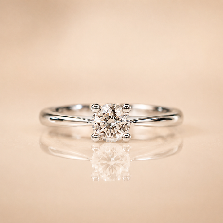 BAGUE DIAMANT SOLITAIRE OR BLANC