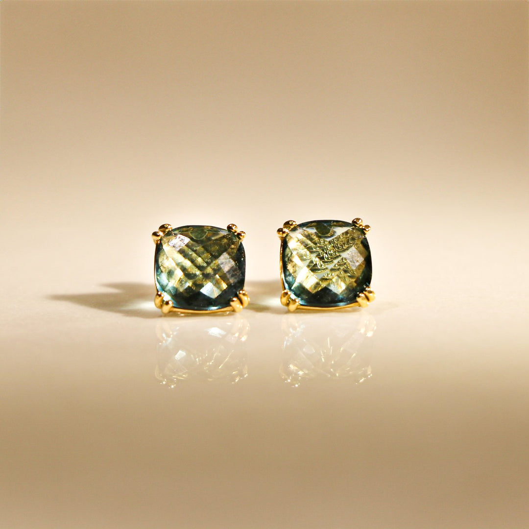 BOUCLES D'OREILLES CLÉO BLEU ROI OR JAUNE