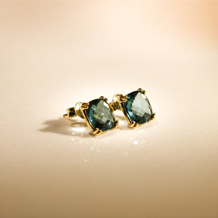 BOUCLES D'OREILLES CLÉO BLEU ROI OR JAUNE