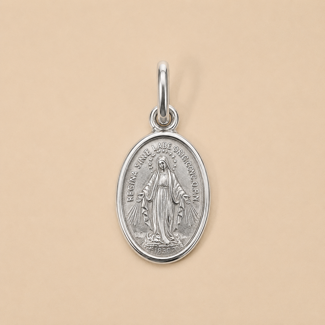 MIRACULOUS MEDALLION MEDIUM WHITE GOLD