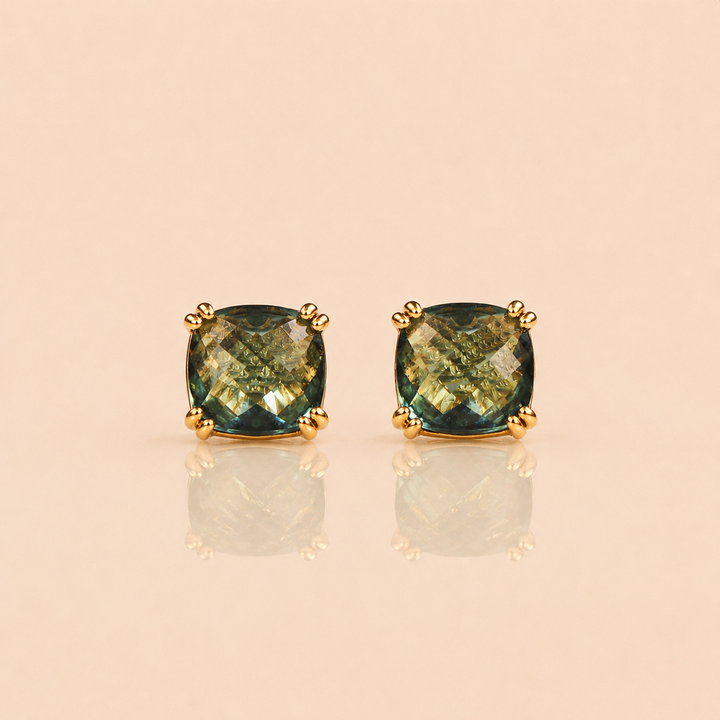 BOUCLES D'OREILLES CLÉO BLEU ROI OR JAUNE