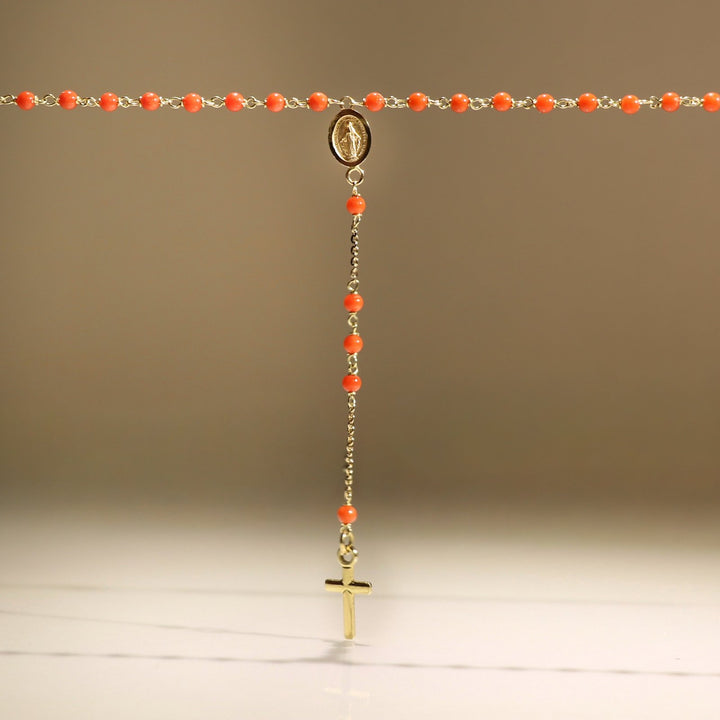 ISCHIA CORAL PEARL NECKLACE YELLOW GOLD