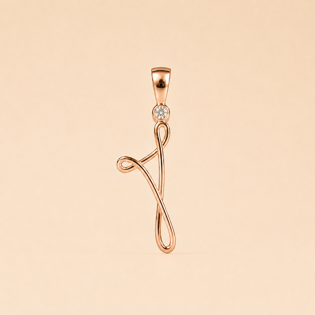 PENDENTIF CORSE LEIA DIAMANT OR ROSE
