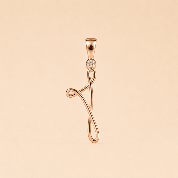 PENDENTIF CORSE LEIA DIAMANT OR ROSE