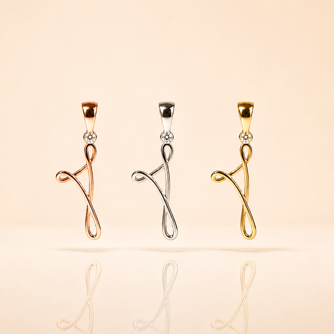 PENDENTIF CORSE LEIA DIAMANT OR ROSE