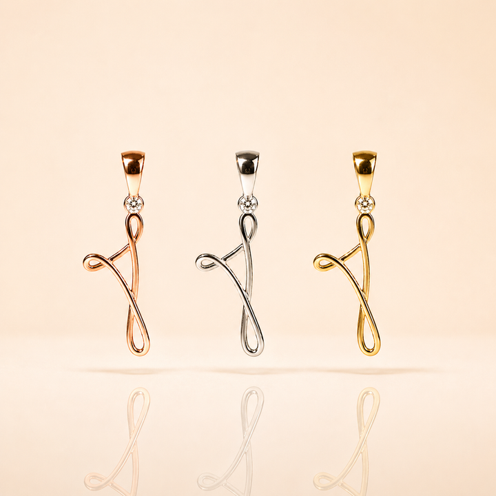PENDENTIF CORSE LEIA DIAMANT OR ROSE