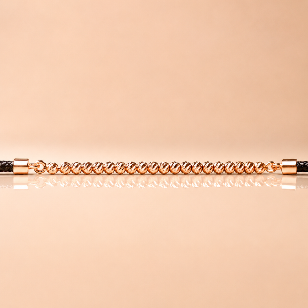 BRACELET GOLDEN HOUR OR ROSE MEDIUM CORDON NOIR