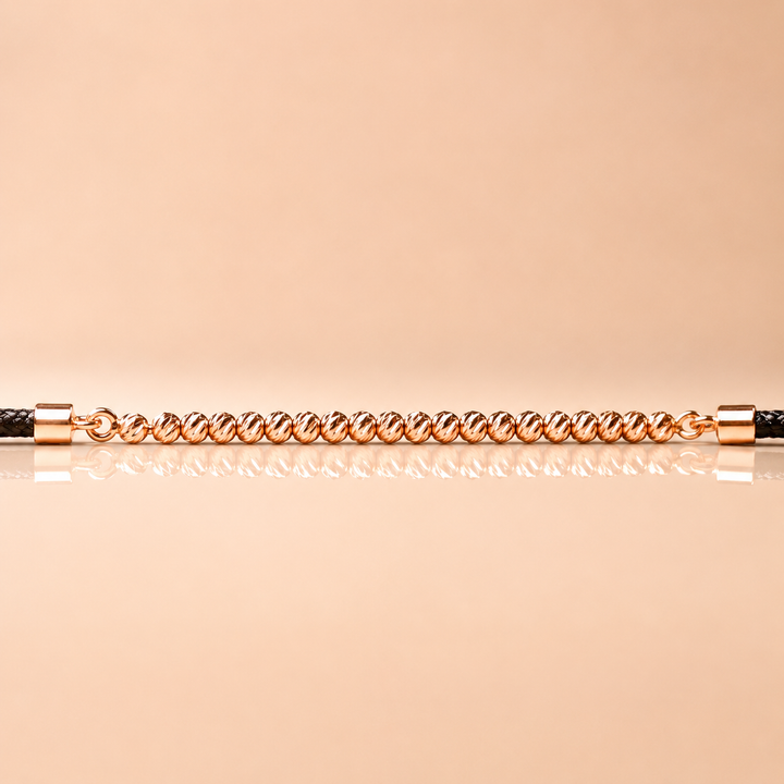 BRACELET GOLDEN HOUR OR ROSE MEDIUM CORDON NOIR