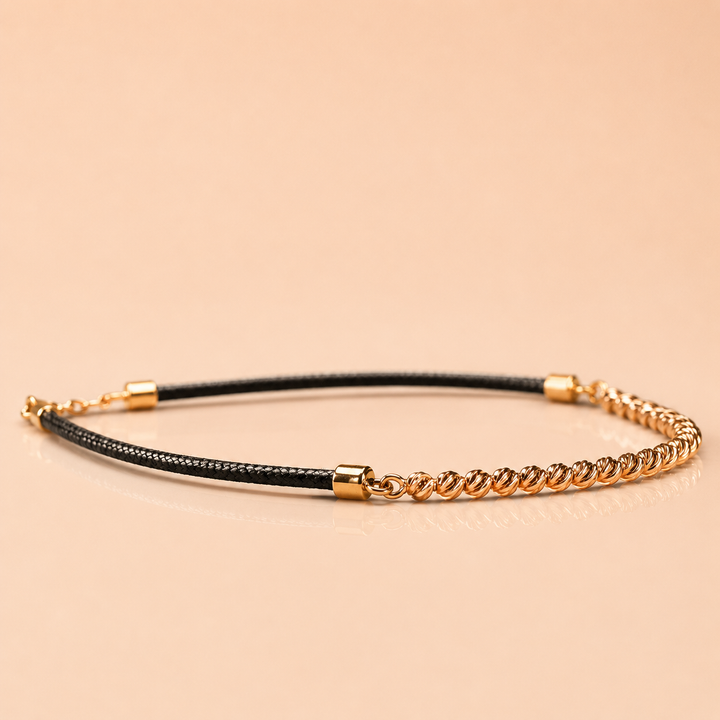 BRACELET GOLDEN HOUR OR ROSE MEDIUM CORDON NOIR