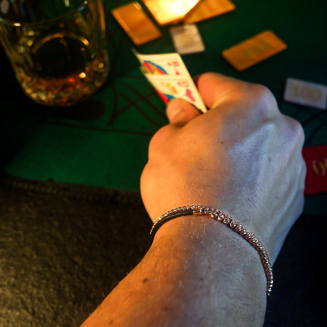 BRACELET GOLDEN HOUR OR ROSE MEDIUM CORDON NOIR