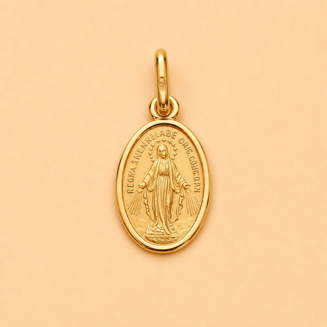 YELLOW GOLD MIRACULOUS MEDAL PENDANT