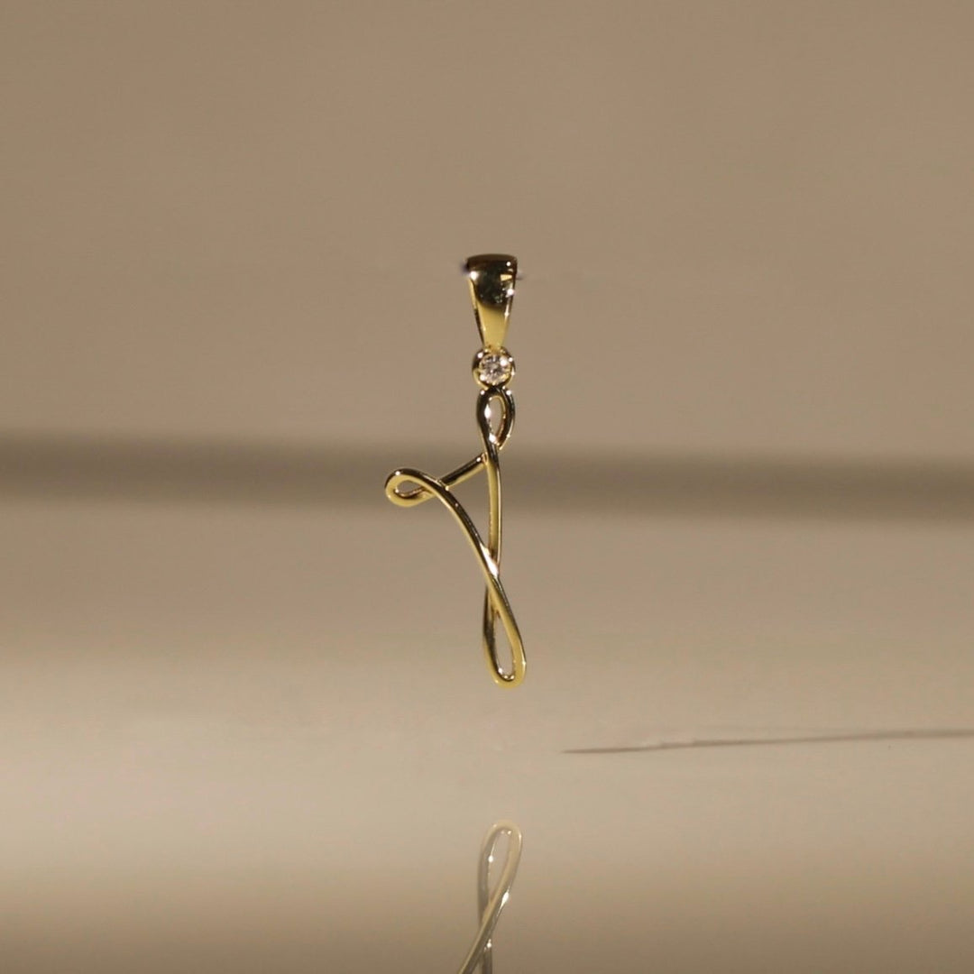 PENDENTE CORSA LEIA DIAMANTE ORO GIALLO