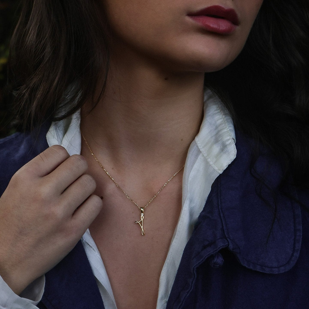 PENDENTE CORSA LEIA DIAMANTE ORO GIALLO